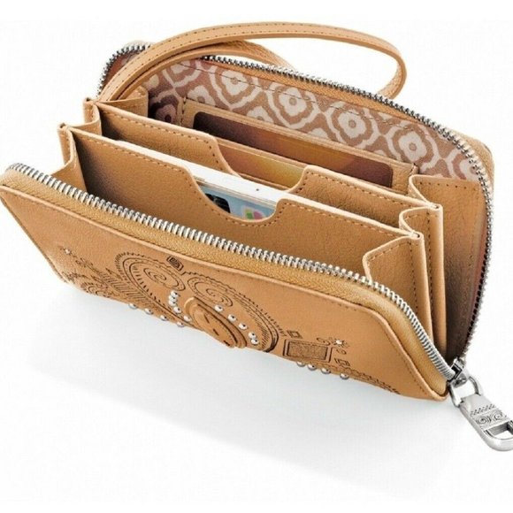 Brighton Studded Camel Indie Zip Around Wallet - Picture 2 of 3